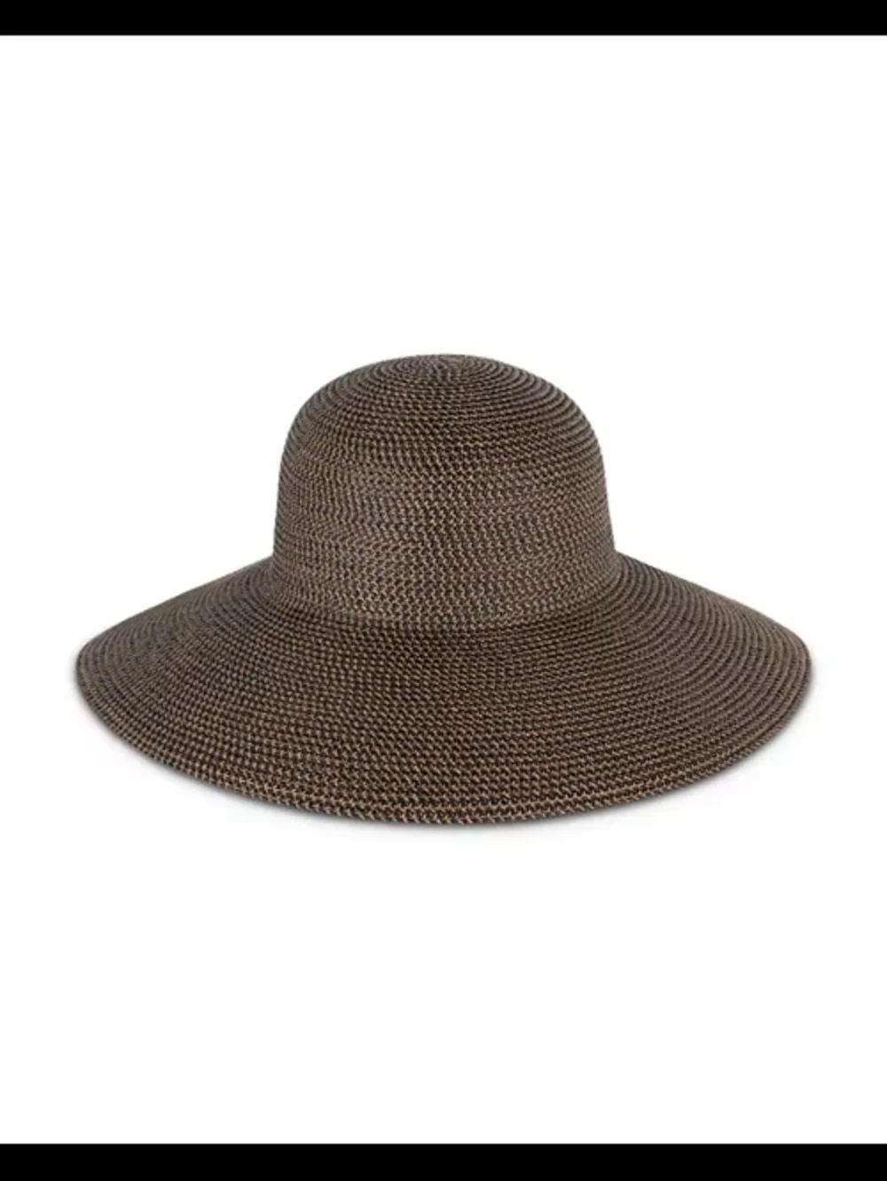 Eric Javits Wide-Brim Straw Sun Hat in Taupe - Picture 3 of 5